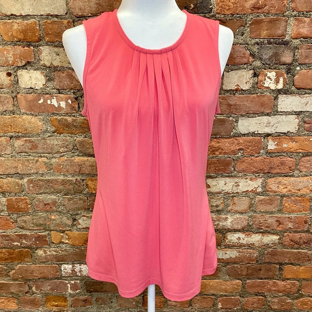 Banana Republic Pleated Pink Tank Blouse Sz M